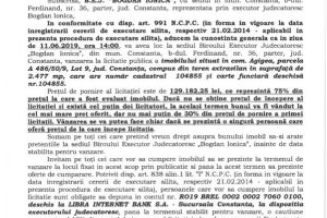 Imobil din comuna Agigea scos la vanzare prin licitatie publica 