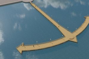 Ponton sub forma de ancora, pe lacul Techirghiol. Contractul pentru reconstruire a fost adjudecat de Marinetek NSD (document + galerie foto)
