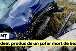 NEAMȚ: Mort de beat, a intrat cu maşina într-un capăt de pod