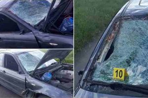 FOTO. Accident ÎNFIORĂTOR, sâmbătă după-masa: Biciclist beat, DECAPITAT pe şosea, în urma impactului puternic cu un autoturism