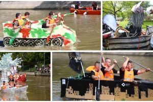 Distracţie pe Bega, la Timişoara: bărci trăsnite, curse pe apă şi personaje din Game of Thrones