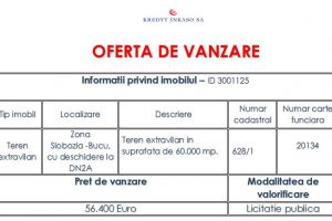 Anunţ vânzare teren extravilan