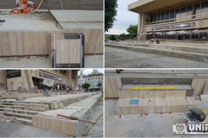 FOTO/VIDEO ȘTIREA TA: Lucrările de reparare a scărilor de la Casa de Cultură a Sindicatelor din Alba Iulia sunt în toi!