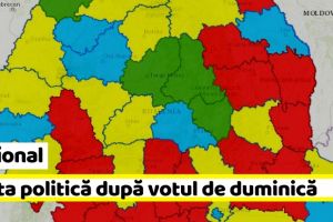 Naţional: Harta politică după votul la europarlamentare. Judeţul Neamţ rămâne ROȘU