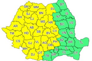 COD GALBEN de ploi, vijelie şi grindină, la Braşov