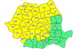 Judeţul Suceava, sub cod galben de grindină, vijelii şi averse torenţiale