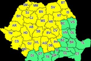 COD GALBEN de ploi şi vijelii în Alba: Descărcări electrice, instabilitate atmosferică, intensificări ale vântului şi grindină, până joi, la ora 6