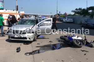 Imagini de la eveniment: Constanta. Motociclist, ranit intr-un accident rutier in Portul Turistic Tomis