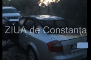 Judetul Constanta. Scandal intre un patron si un satean. Masina sateanului distrusa cu o fumigena pirotehnica