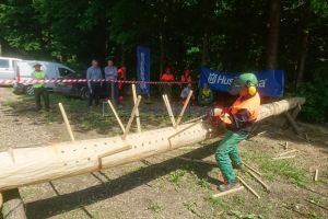 VIDEO & FOTO Aşi în mânuirea drujbei! Angajaţii Direcţiei Silvice s-au întrecut la un concurs de utilizare a drujbei