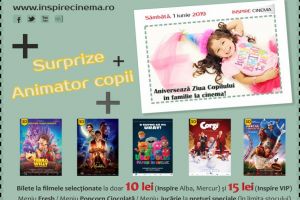 Program Cinema Inspire Alba Mall. Ce filme vor rula în perioada 31 mai – 6 iunie 2019