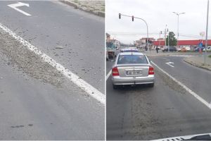 FOTO ȘTIREA TA: S-a pierdut cimentul pe Calea Moţilor! Neglijenţă sau nepăsare?