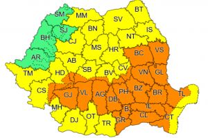 Dâmboviţa sub cod portocaliu de ploi şi vijelii