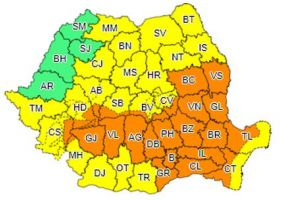 Cod portocaliu de ploi în sudul judeţului!