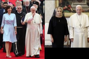 Carmen Iohannis vs. Viorica Dancila, la intalnirea cu Sanctitatea Sa Papa Francisc