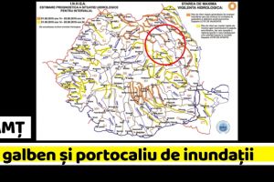 NEAMȚ: Cod galben şi portocaliu de inundaţii în Neamţ, de astăzi, 1 iunie