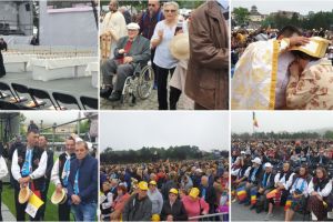 FOTO/VIDEO BLAJ: Peste 40.000 de pelerini aşteaptă cu emoţie întâlnirea cu Papa Francisc. Crucea, tronul şi amvonul folosite de Papa Francisc la slujba de la Blaj sunt încărcate de simboluri