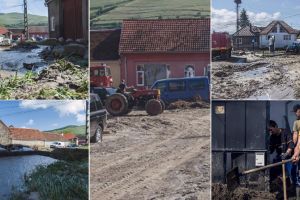 VIDEO / Dezastru produs de inundaţii şi la Sebeşel. Oamenii încearcă să refacă ce a fost distrus