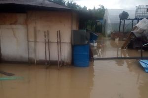 Circulaţie blocată după ce un drum a fost inundat de apă, în Timiş