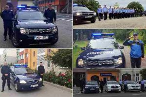 FOTO: Moment de reculegere al jandarmilor din Alba, în memoria poliţistului ucis în Timiş