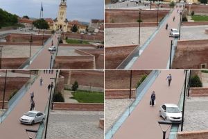 FOTO/ ȘTIREA TA: De ce se strică noul pod din Cetatea Alba Carolina. Ce a surprins în poze, un albaiulian?