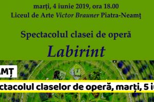 NEAMȚ: Spectacolul claselor de operă, marţi, 5 iunie