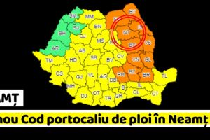 METEO: Un nou Cod portocaliu de ploi în Neamţ, de astăzi, 4 iunie