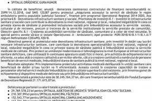 Lansare proiect : „Asigurarea accesului la servicii de sănătate în regim ambulatoriu ...