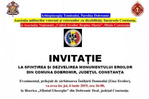 De Ziua Eroilor va avea loc sfintirea si dezvelirea monumentului eroilor din comuna Dobromir, judetul Constanta