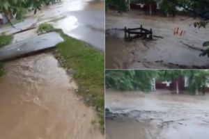 VIDEO/ Moment TERIFIANT filmat în Pianu: În doar câteva minute, viitura a MĂTURAT un sat