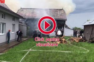 Incendiu la o şură lovită de trăsnet, la Moara