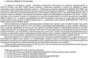 Lansare proiect : „Asigurarea accesului la servicii de sănătate în regim ambulatoriu ...