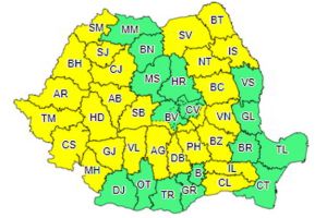 ATENȚIONARE METEO: Alba, între judeţele cu COD GALBEN de ploi torenţiale până vineri, la ora 23.00
