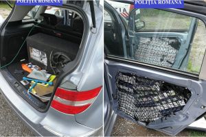 FOTO. Contrabandist oprit în trafic de poliţişti. S-a ales cu dosar penal şi a fost lăsat fără maşină