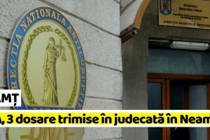 NEAMȚ: DNA, 3 dosare trimise în judecată în luna mai, în Neamţ