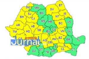 Ploi şi vijelii în toată ţara până vineri noaptea