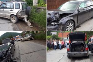 FOTO/ Accident rutier la Câmpeni: Coliziune între două autoturisme în care se aflau 5 persoane. Doi răniţi, neîncarceraţi