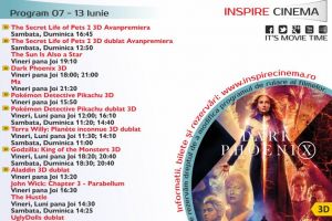 Program Cinema Inspire Alba Mall. Ce filme vor rula în perioada 7 – 13 iunie 2019