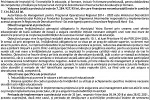 Lansare proiect  „EXTINDERE ŞI MODERNIZARE ŞCOALA GIMNAZIALĂ NR. ...