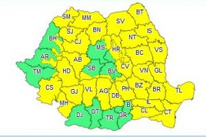 Cod galben de ploi, vijelii si caderi de grindina in Dobrogea