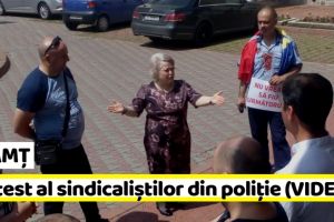 NEAMȚ: Protest al sindicaliştilor din poliţie (FOTO-VIDEO)