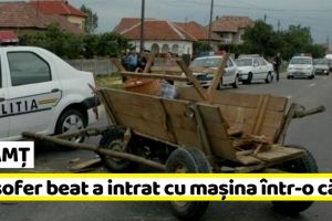 NEAMȚ: Accident cu victimă. Un şofer beat a intrat cu maşina într-o căruţă