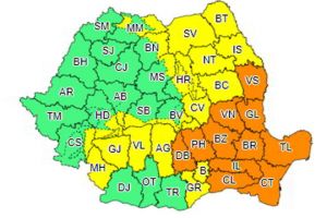 Atenţionare meteo: COD GALBEN în Sudul judeţului Alba – ploi torenţiale şi grindină, până la ora 23.