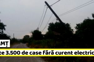 NEAMȚ: Peste 3.500 de case fără curent electric în 11 localităţi, această seară