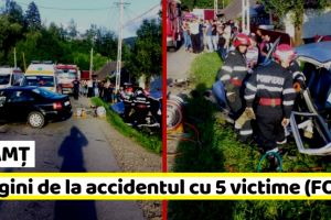 NEAMȚ: Imagini de la accidentul cu 5 victime (FOTO)