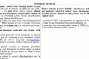 Asociaţia Grup de Acţiune Locală „Valea Dunării Sudolt” anunţă lansarea apelului de selecţie nr.1 de proiecte LEADER din anul 2019, în perioada 10 iunie – 10 iulie 2019, pentru măsura M8/6B „Intretinerea, refacerea si modernizarea patrimoniului cultural al satelor”