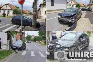FOTO, VIDEO. ACCIDENT rutier în Alba Iulia. Două maşini avariate după ce s-au ciocnit la intersecţia dintre două străzi
