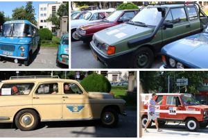 Go România! Maşini retro în parcare la Consiliul Judeţean Timiş