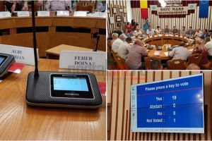 FOTO. Dotări de ultima generaţie. Vot electronic la Consiliul Local Satu Mare
