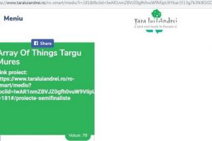 Proiectul “Array of Things Tîrgu Mureş”, calificat în semifinalele competiţiei “Ţara lui Andrei”!